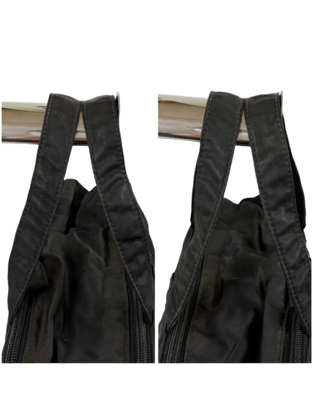 Prada Triangle Logo Mini Handbag Pouch Black Tessuto - Picture 6 of 13